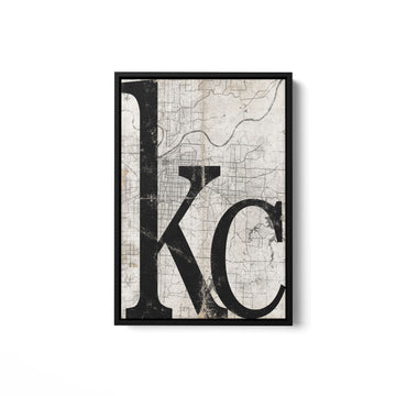Vintage Vertical KC Map Sign