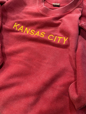 Embroidered Corded Kansas City Sweatshirt