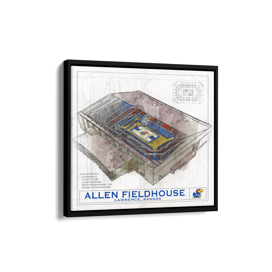 Allen Fieldhouse Stadium Blueprint Collegiate Sign