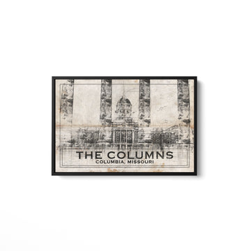 Beige Columbia Missouri Columns Blueprint Sign
