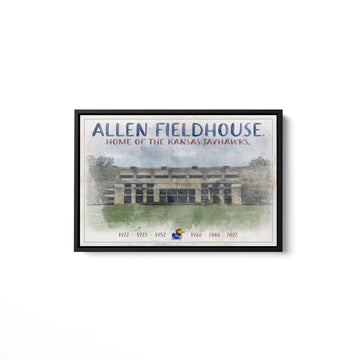 Allen Fieldhouse Watercolor Collegiate Sign
